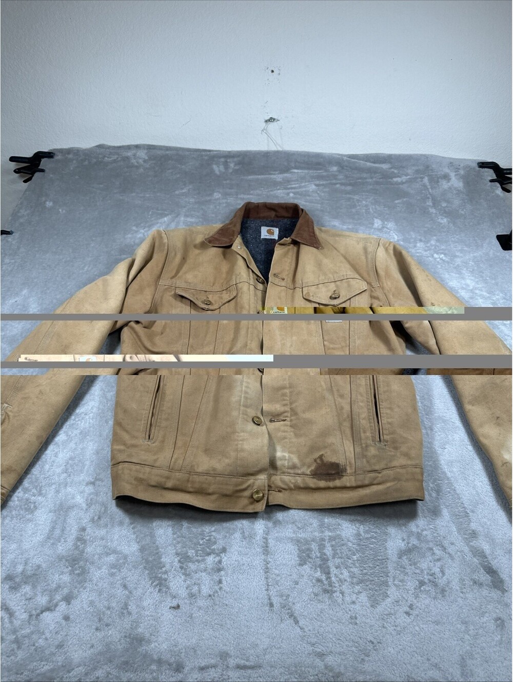 Carhartt Men's Vintage 90’s J09 BRN Canvas Jean Jacket Blanket Lined